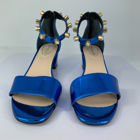 Kat Maconie Royal Blue Mirror Heel w/ Crystal Trim - Picture 1 of 6